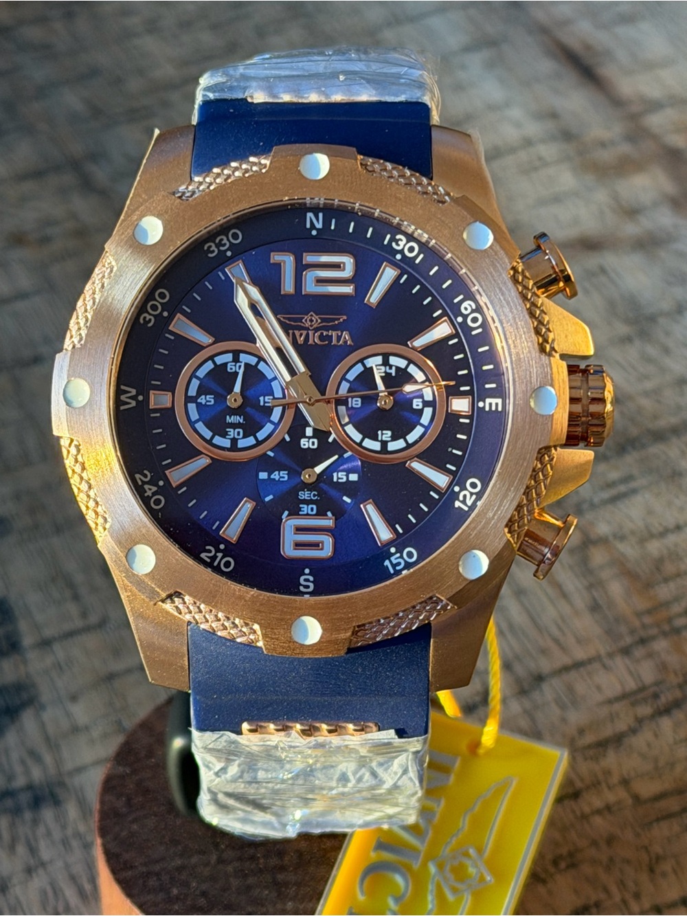 NEW Invicta I-Force Gold Tone Chronograph Blue Dial Watch 50mm - 100M WR - NIB